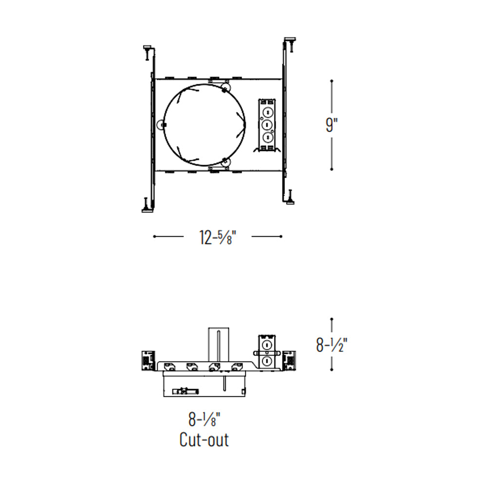 Nora Lighting 8" Sapphire I, Universal New Construction Frame-In