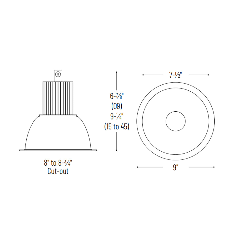 Nora Lighting 8" Sapphire II Retrofit, Open Reflector, 3500lm