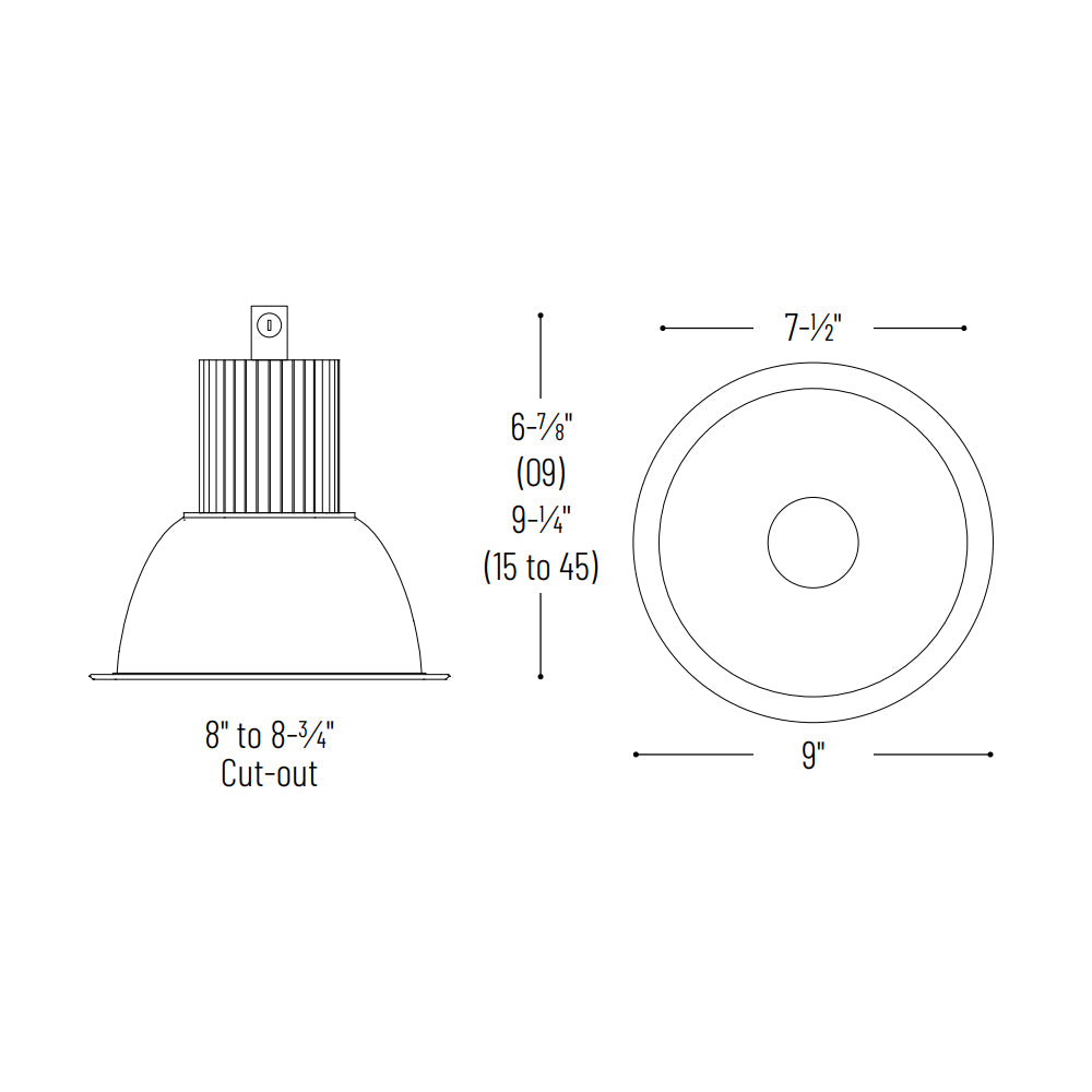 Nora Lighting 8" Sapphire II Retrofit, Open Reflector for Decorative Glass