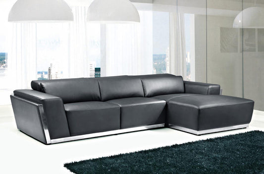 VIG Furniture Divani Casa 8010C Black Bonded Leather Right Sectional Sofa