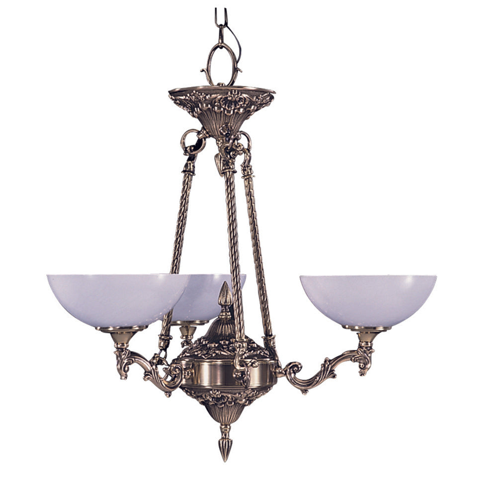 Framburg 3-Light French Brass Napoleonic Dinette Chandelier