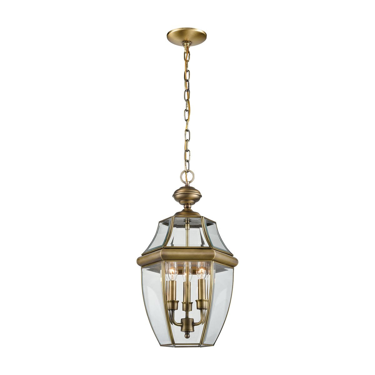 Thomas Lighting Ashford 3-Light Hanging Lantern Brass 8603EH/89