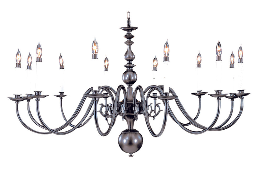 Framburg 12-Light Mahogany Bronze Jamestown Foyer Chandelier
