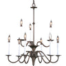 Framburg Jamestown 9 - Light Mahogany Bronze Dining Chandelier 9229 MB