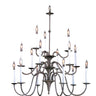 Framburg Jamestown 15 - Light Mahogany Bronze Foyer Chandelier 9235 MB