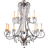 Framburg Liebestraum 12 - Light Mahogany Bronze Foyer Chandelier 9907 MB