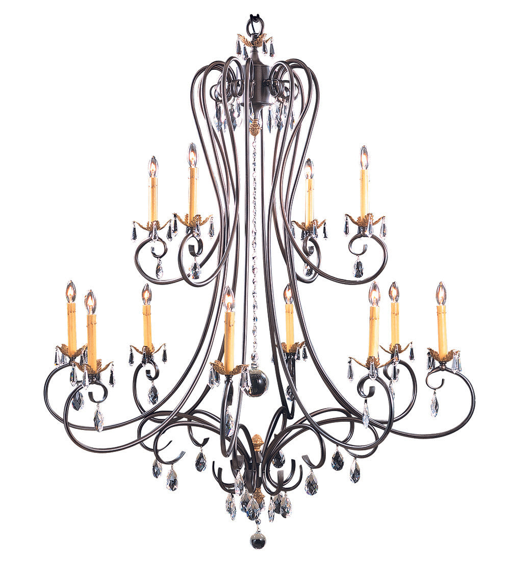 Framburg 12-Light Mahogany Bronze Liebestraum Foyer Chandelier