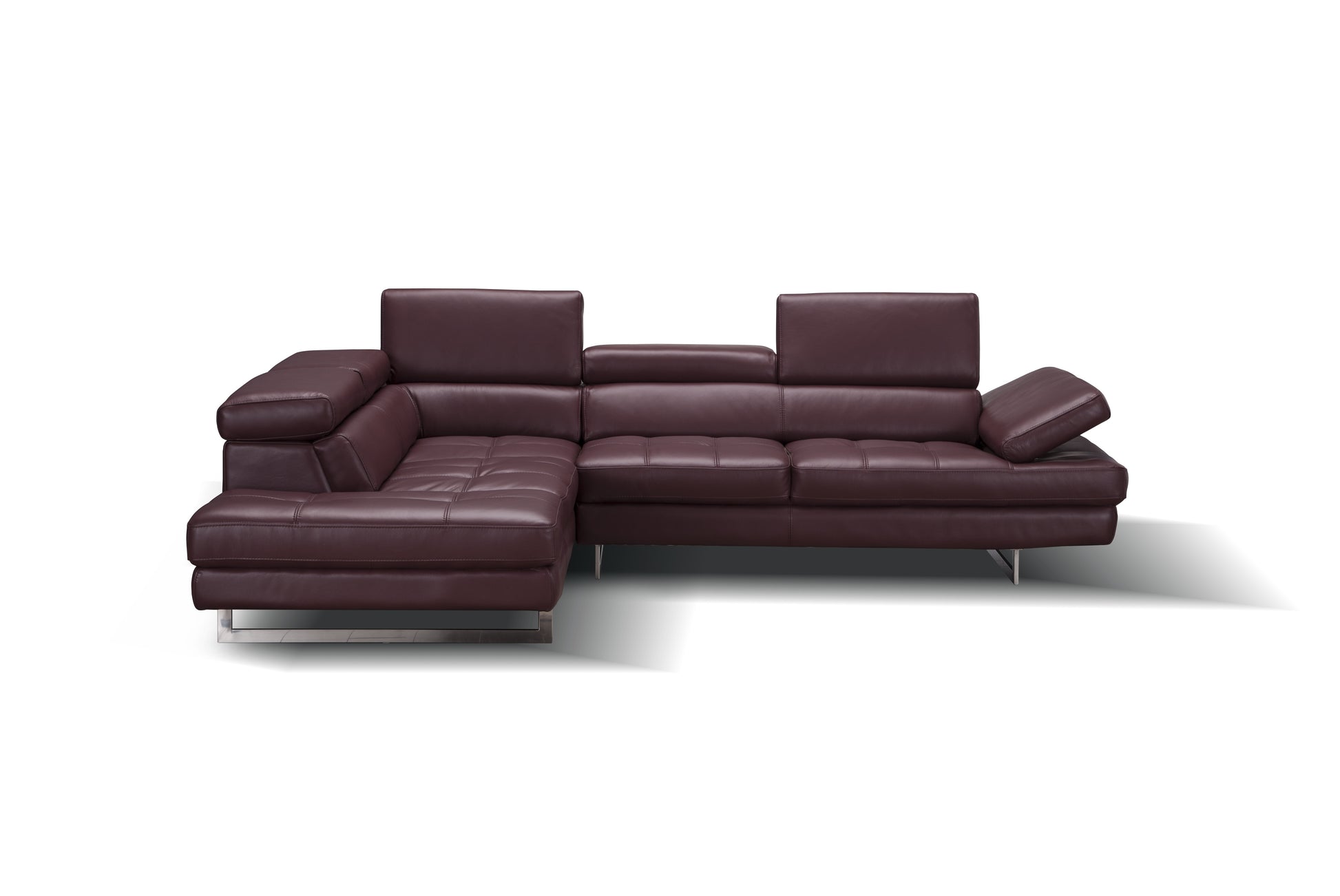 A761 Italian Leather Sectional Sofa Maroon LHF by JM