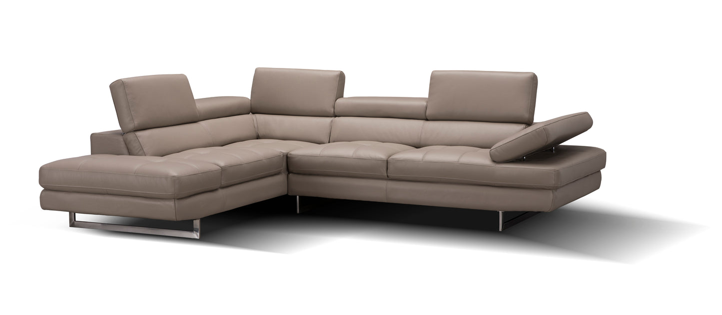 A761 Italian Leather Sectional Sofa Peanut LHF by JM
