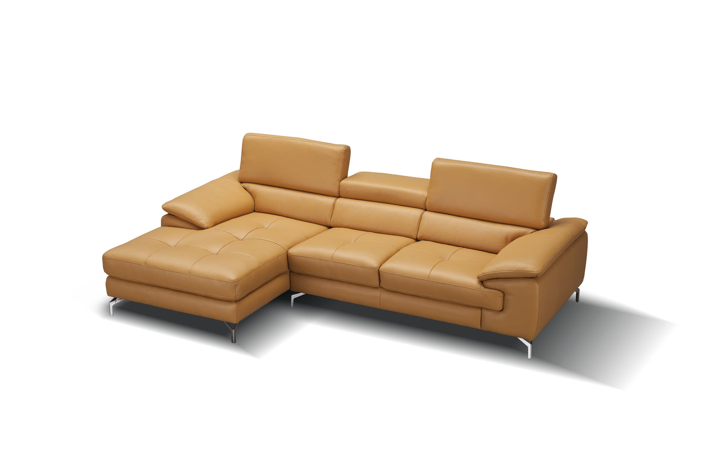 A973B Italian Leather Mini Sectional Sofa LHF Chaise Freesia by JM