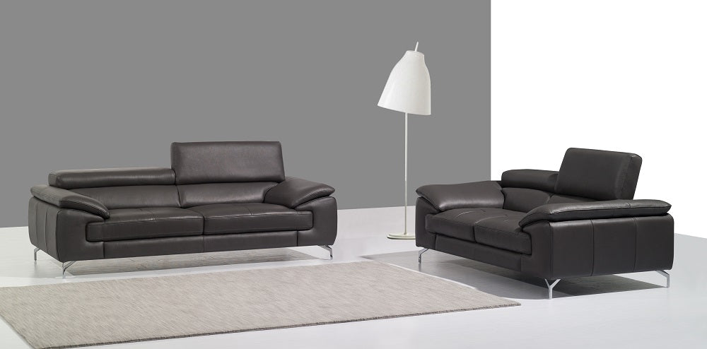 A973 Italian Leather Sofa Grey by JM