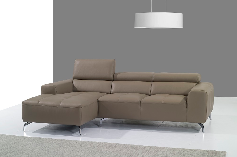 A978B Italian Leather Sectional Sofa LHF Chaise Burlywood by JM