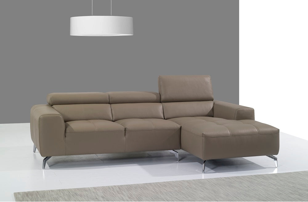 A978B Italian Leather Sectional Sofa RHF Chaise Burlywood by JM