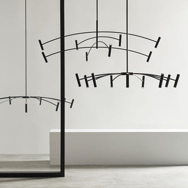 Visual Comfort Aerial 40" Modern LED Chandelier in Matte Black