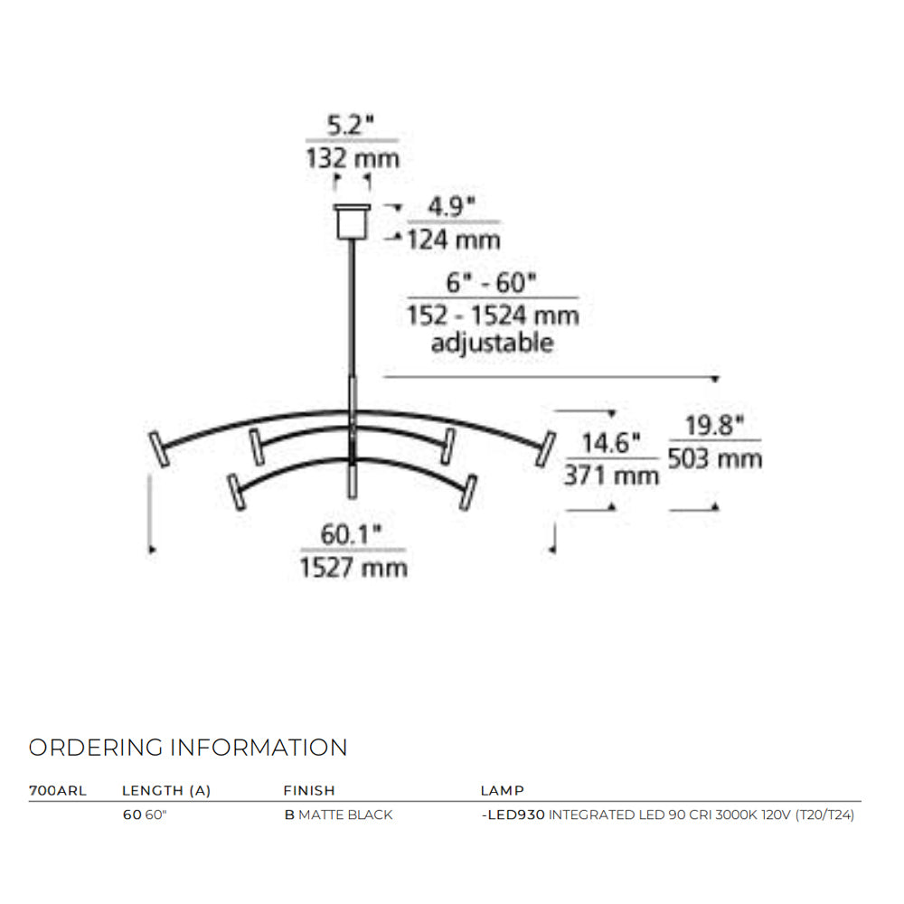 Aerial 60 Chandelier | Visual Comfort Modern