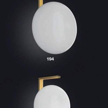 Satin brass Alba 174 designer wall light with opaline glass shade for hotel and home use