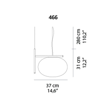 Oluce Alba 466 decorative suspension light for hotels, offices, and luxury residential spaces