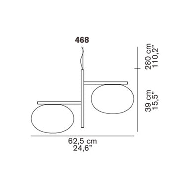 Modern luxury Alba 468 pendant lamp ideal for residential and commercial spaces