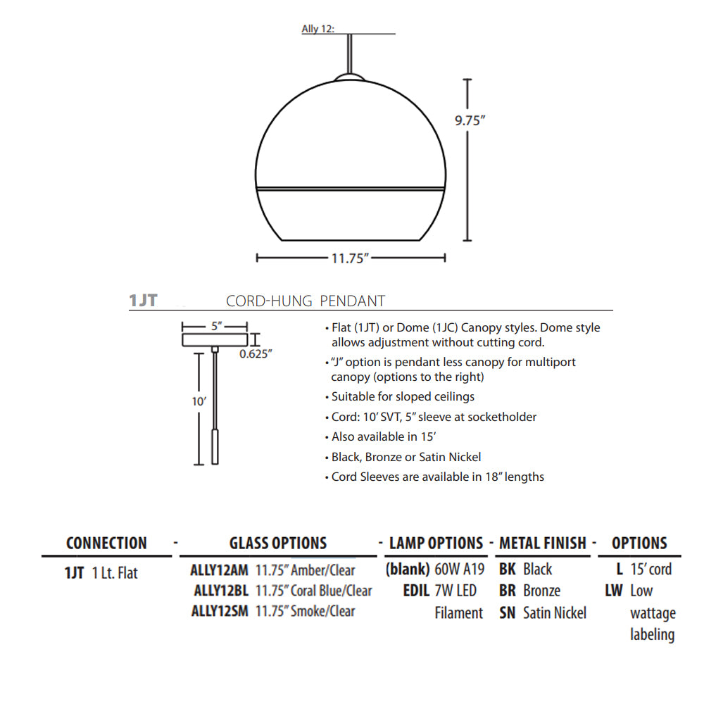 Besa Lighting Ally 12 Pendant Light