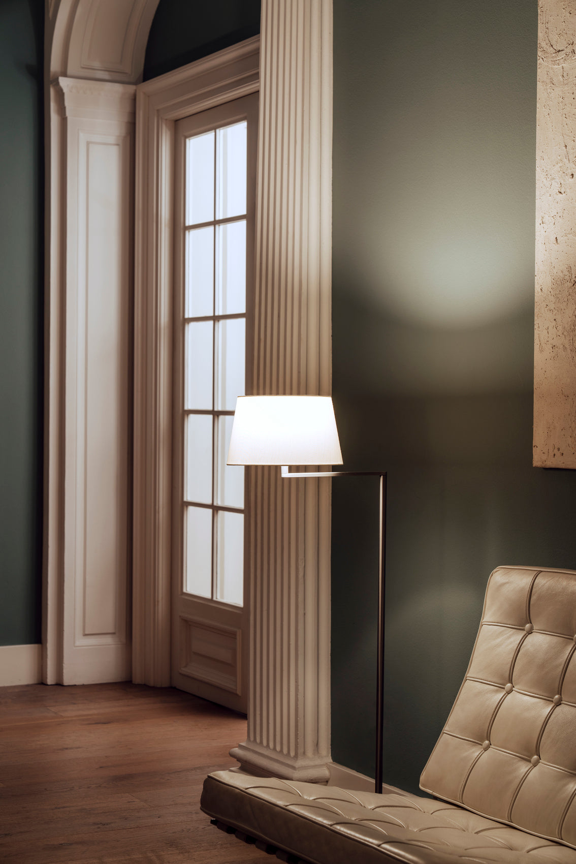 Americana Floor Lamp in Satin Nickel Finish