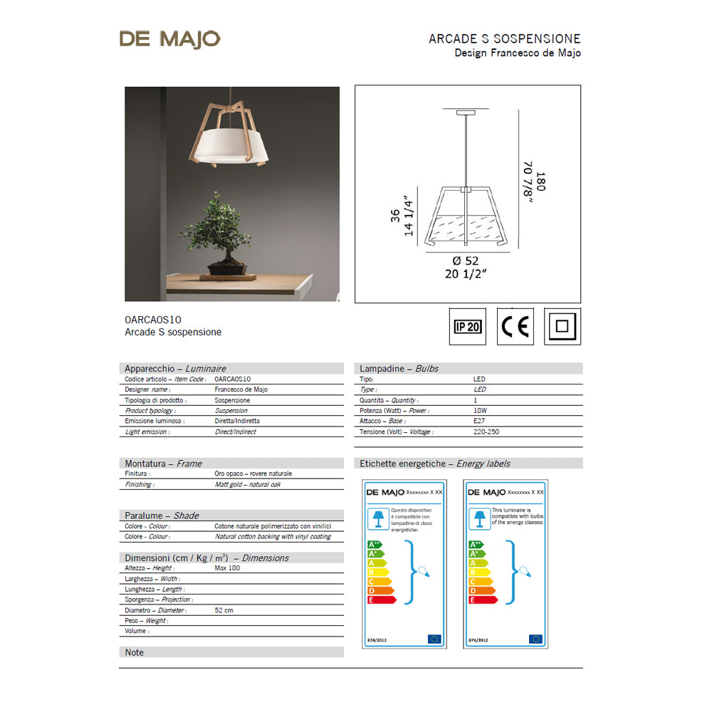 De Majo Arcade Pendant Light