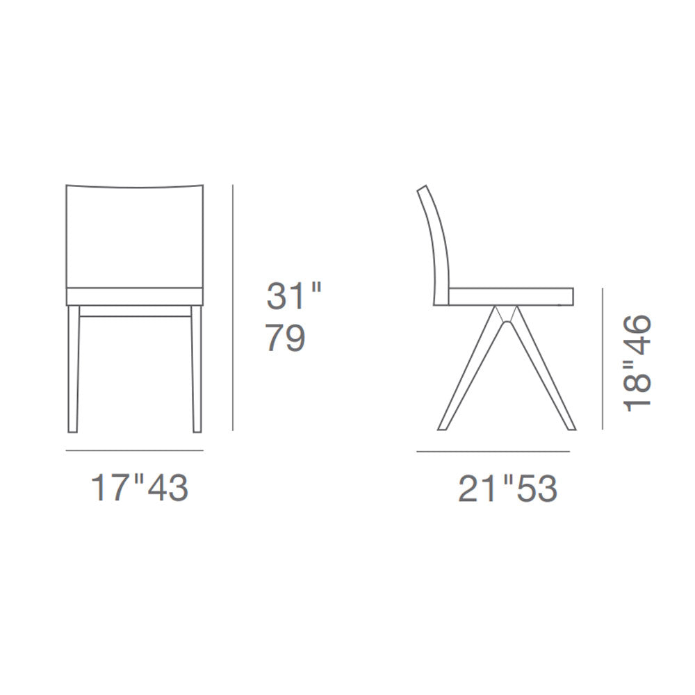 Aria Fino Wood Chair with Fabric Seat Cover