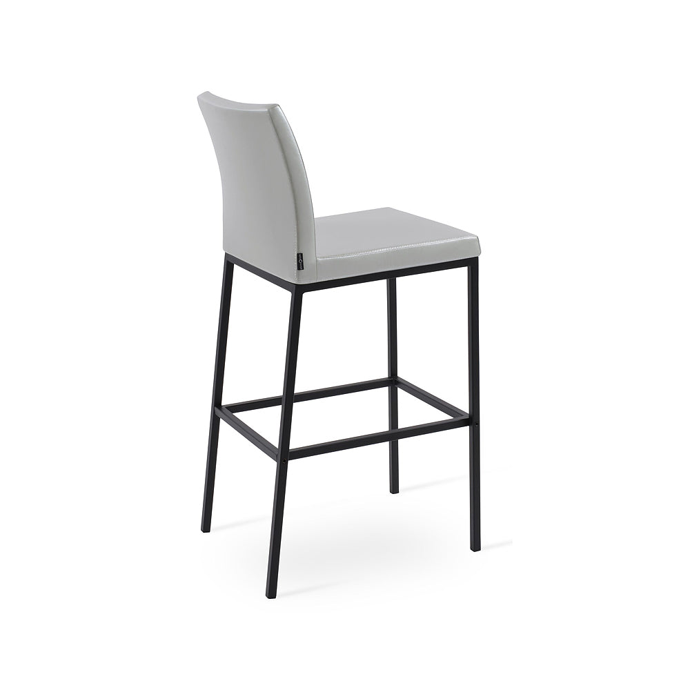 Aria Metal Counter Stool Leather by SohoConcept