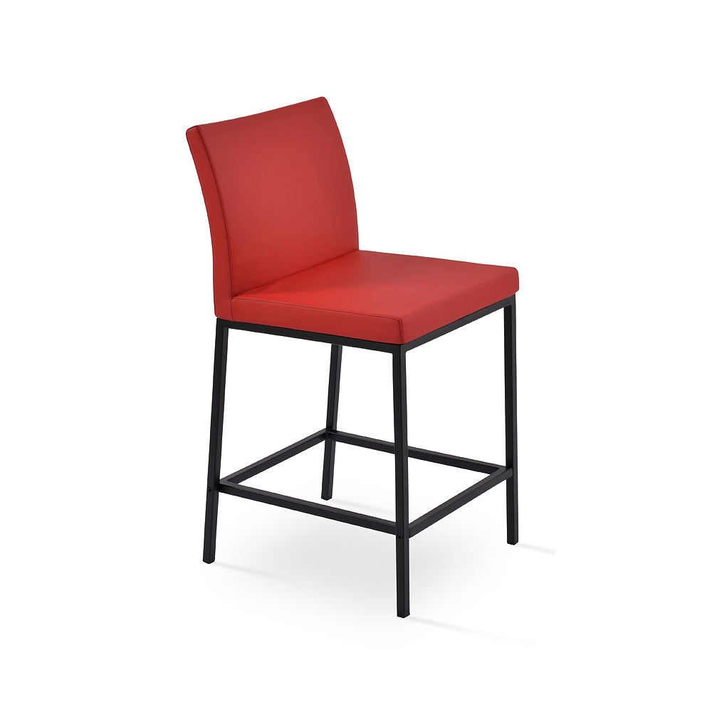 Aria Metal Counter Stool Leather by SohoConcept