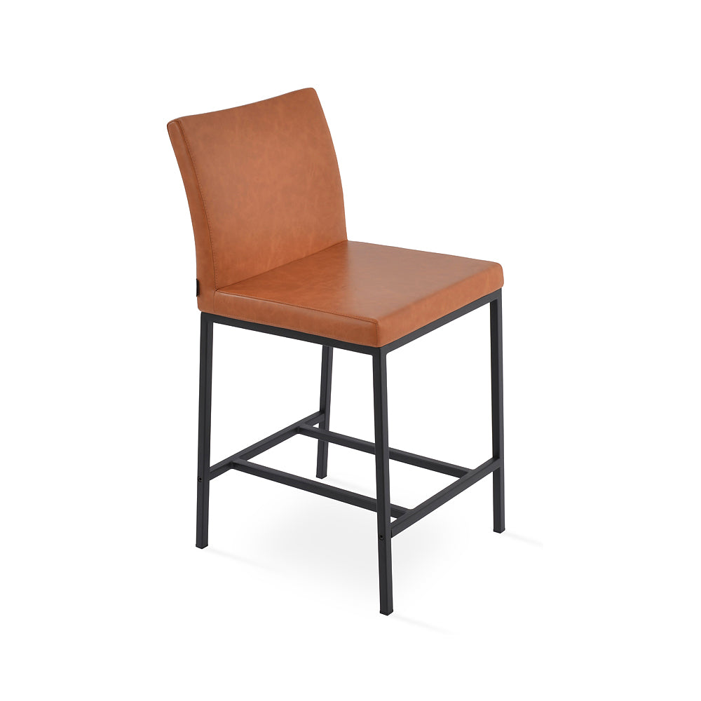 Aria Metal Counter Stool Leather by SohoConcept