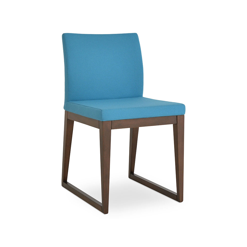 Aria Sled Wood Chair Fabric by SohoConcept
