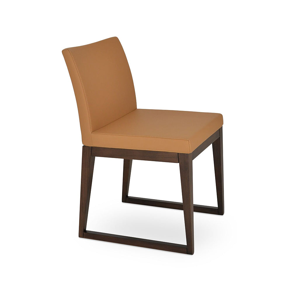 Aria Sled Wood Chair Leather by SohoConcept