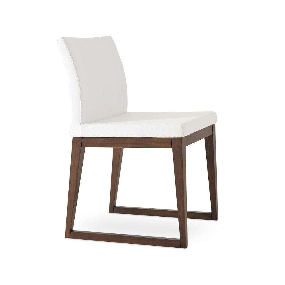 Aria Sled Wood Chair Leather by SohoConcept