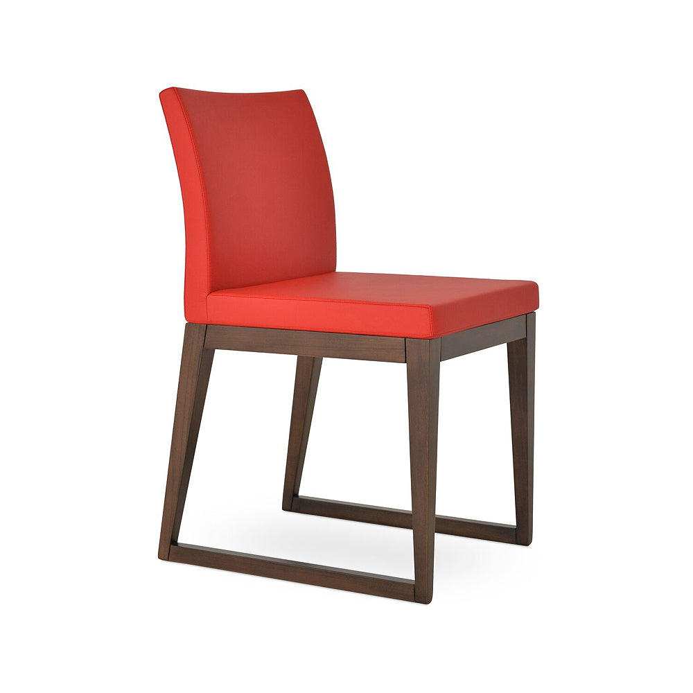Aria Sled Wood Chair Leather by SohoConcept