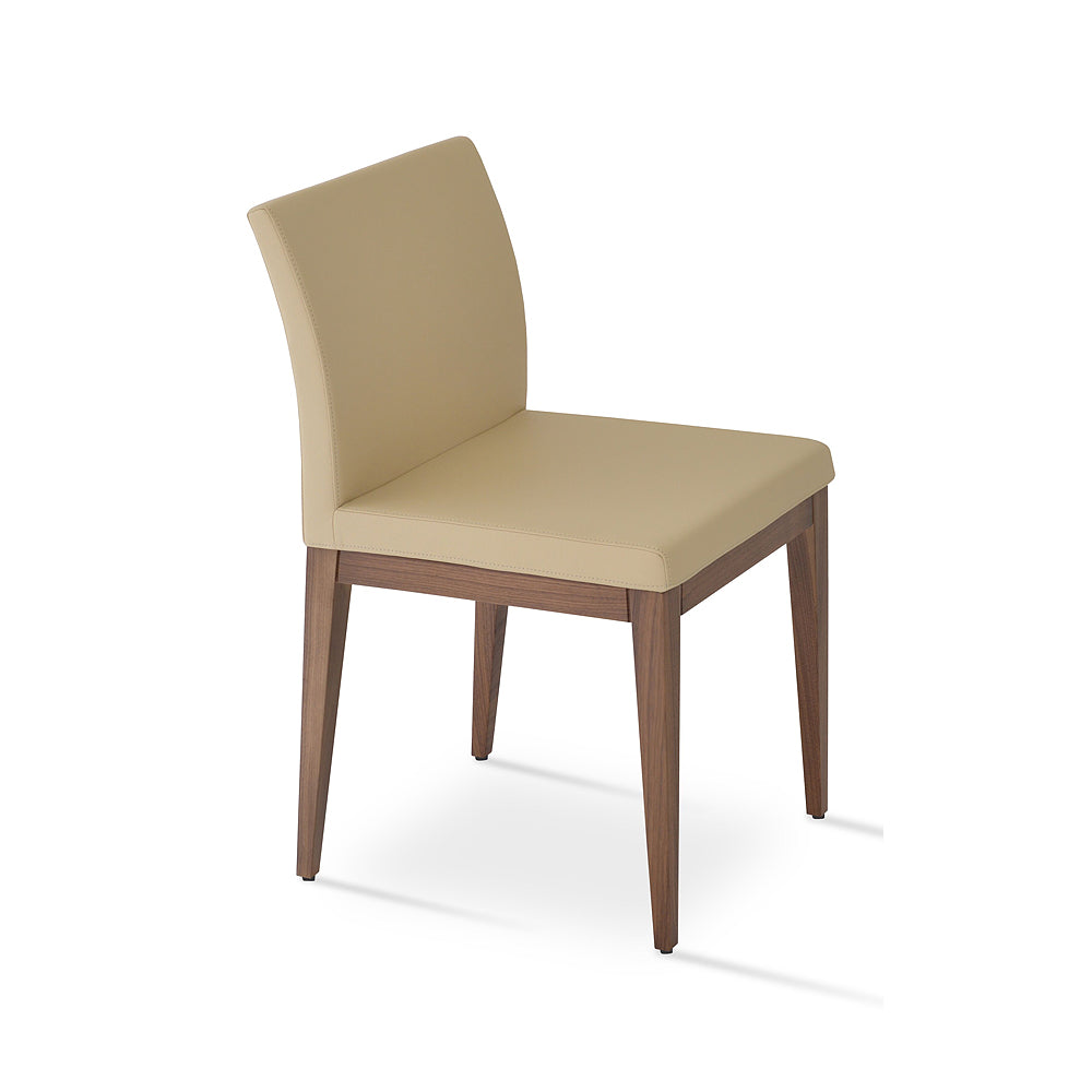 Aria Wood Dining Chair Leather by SohoConcept