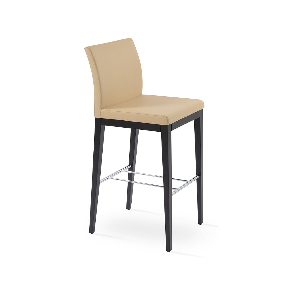 Aria Wood Bar Stool Leather by SohoConcept