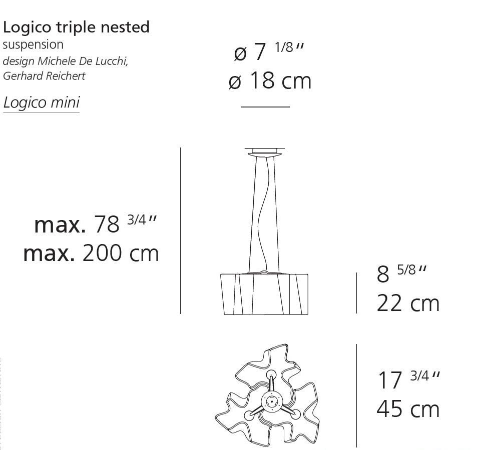 Artemide Logico Triple Nested Suspension
