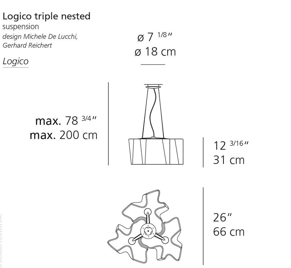 Artemide Logico Triple Nested Suspension
