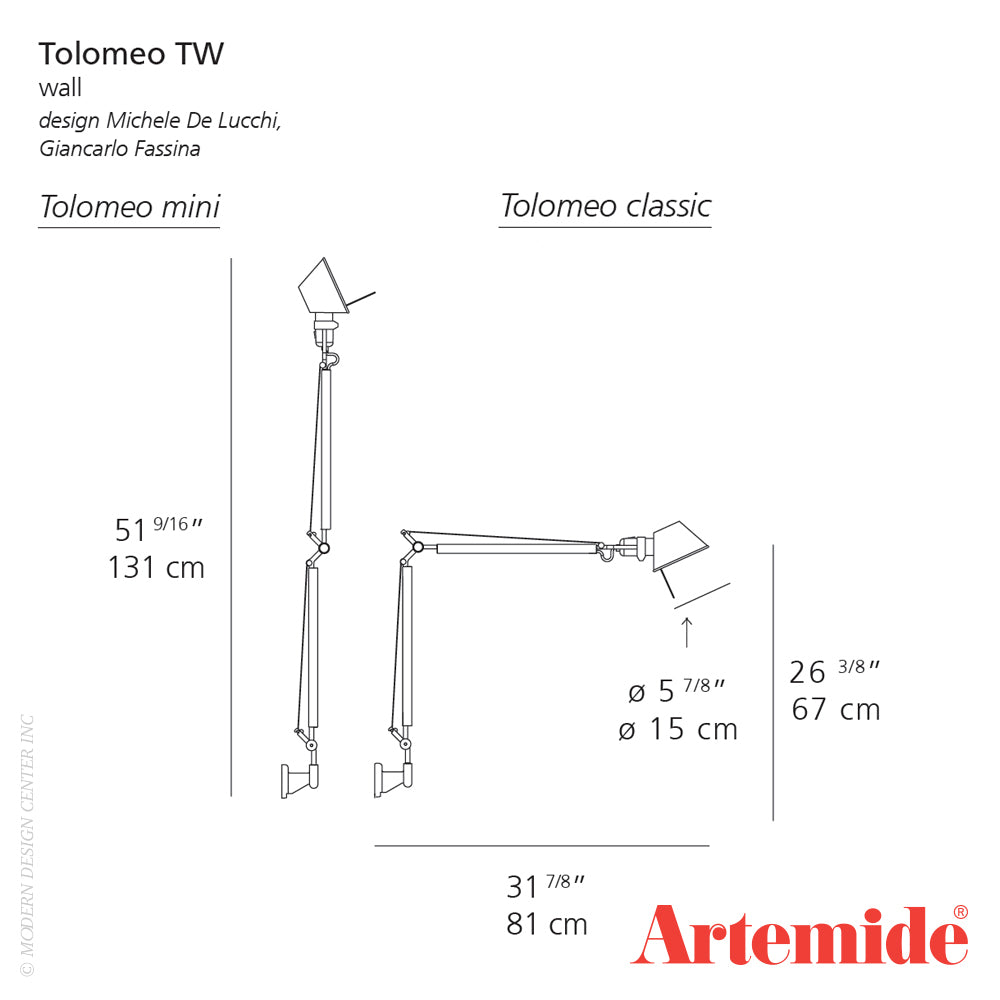 Artemide Tolomeo Classic Tw Wall Light