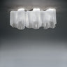 Artemide Logico: Milky White Hand-Blown Glass Dimmable LED Ceiling Light for Modern Interiors.