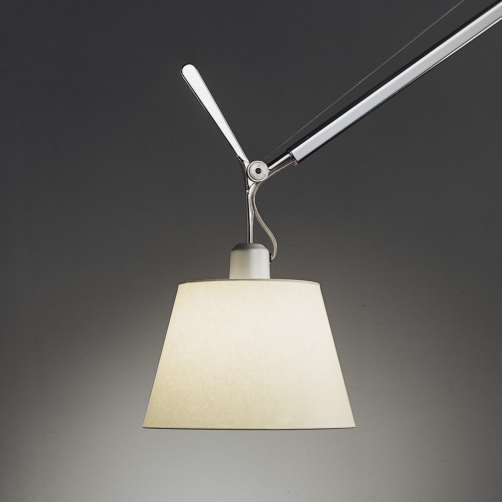 Artemide Tolomeo Off Center Parchment Shade Suspension