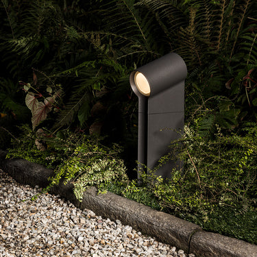 Architectural outdoor LED pathway light with spike, dimmable 20W, weatherproof for residential or hospitality use