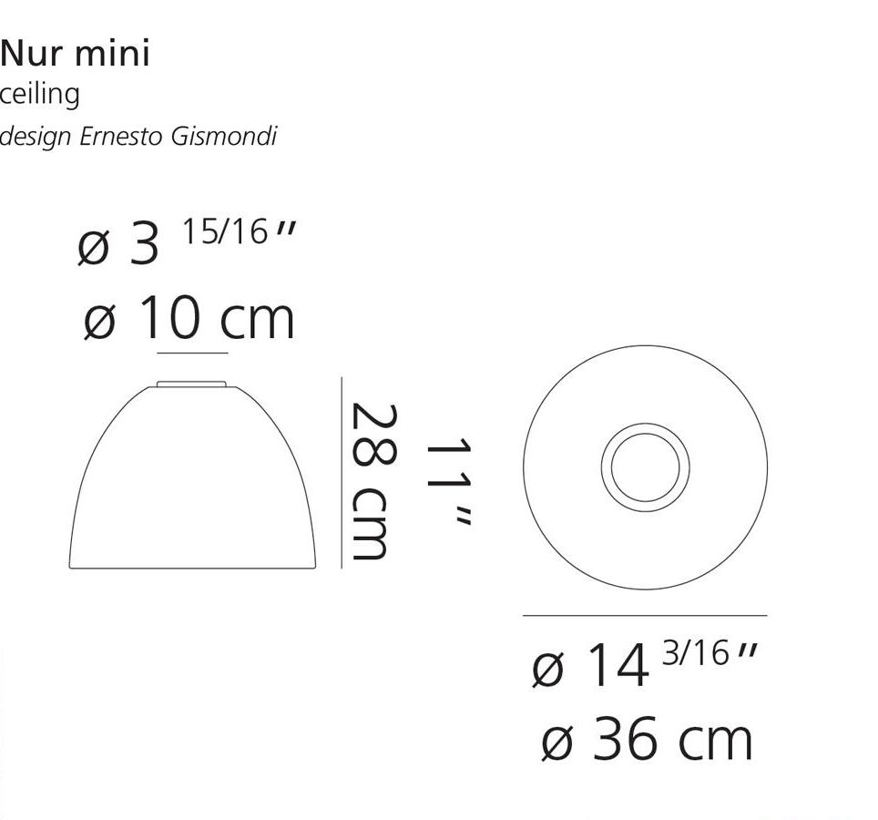 Artemide Nur Mini Led Ceiling Light