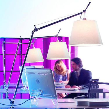 Artemide Tolomeo Mega adjustable clamp lamp with articulated aluminum arm for desk lighting