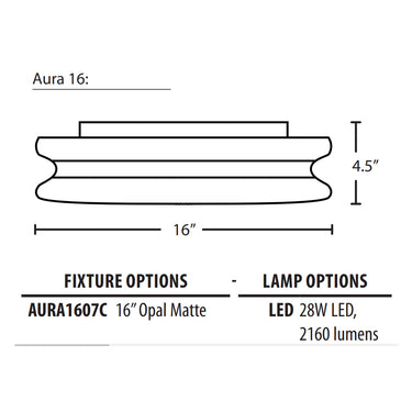 Aura 16 Ceiling Light by Besa
