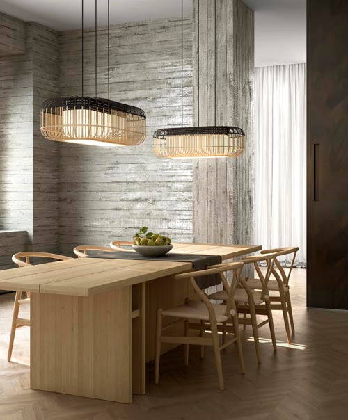 Bamboo Oval Pendant Large by Forestier