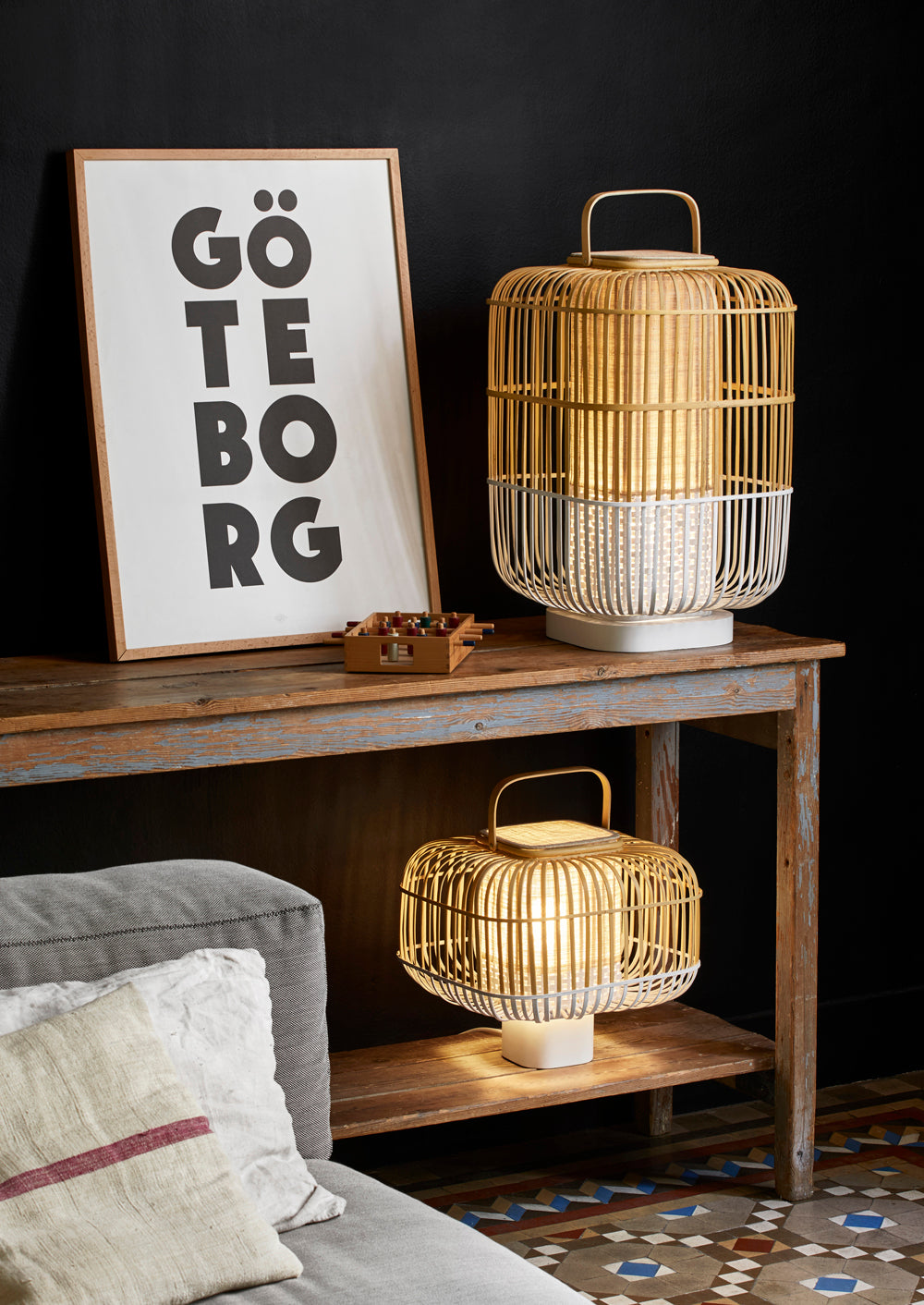 Bamboo Table Lamp Square Large by Forestier