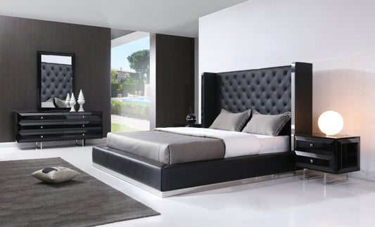 Abrazo Queen Bed Black by Whiteline