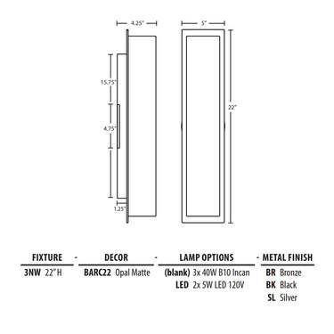 Barclay 22 Wall Light by Besa