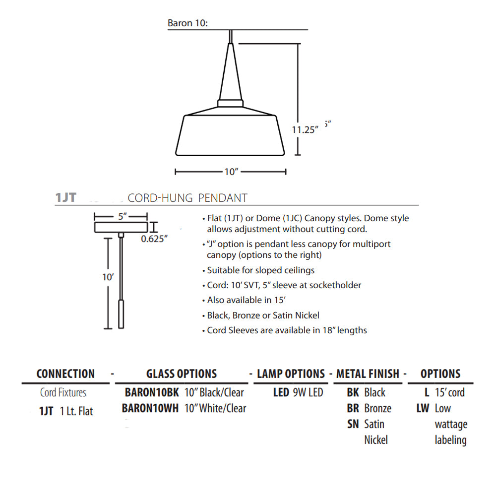 Besa Lighting Baron 10 Pendant Light