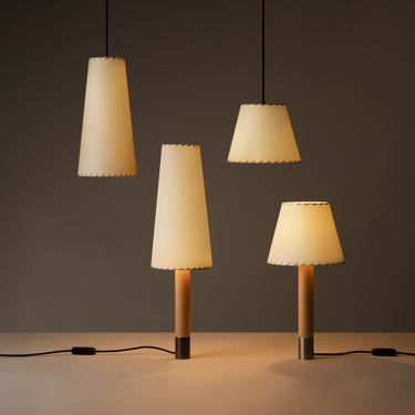 Luxury Santa and Cole table lamp styled in modern hotel suite